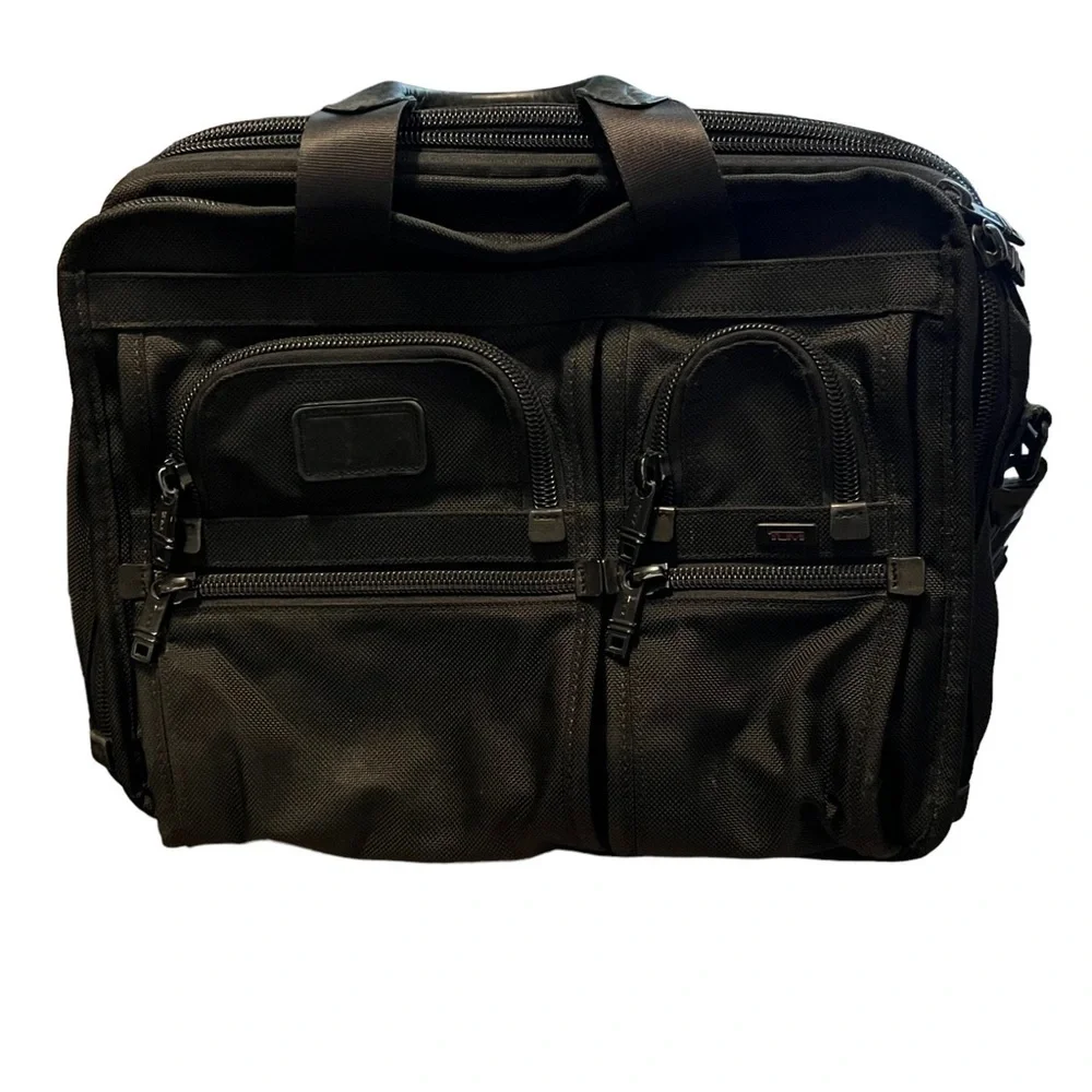 Tumi Travel Canvas Messenger Bag with Travel Slip And Shoulder Strap Laptop